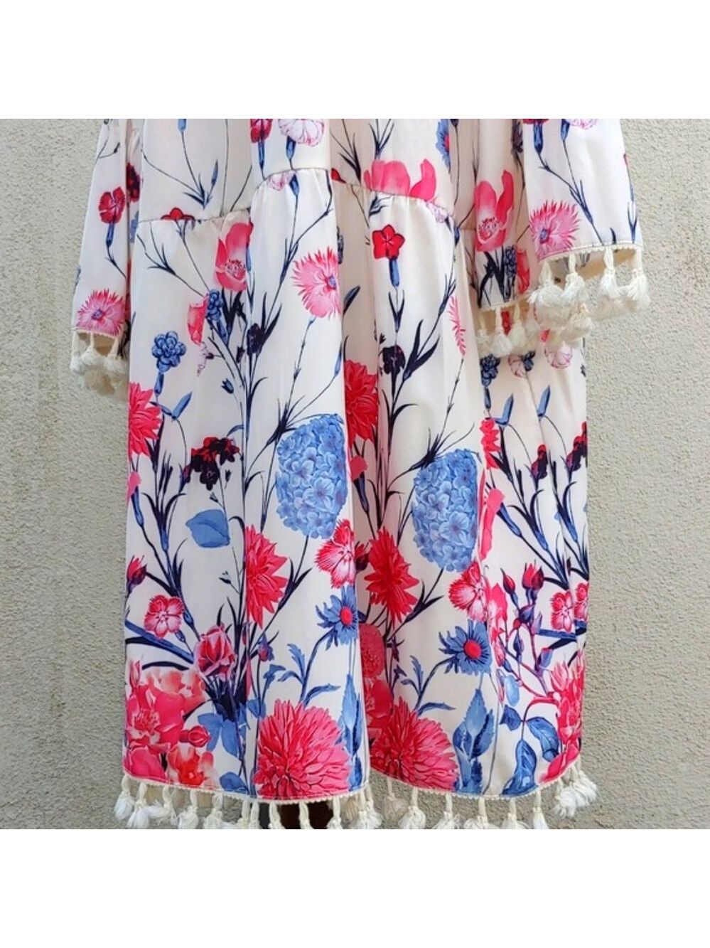 Women's Soft and Flowing Floral High Waist Lounge Dress, XXL - Picture 5 of 16